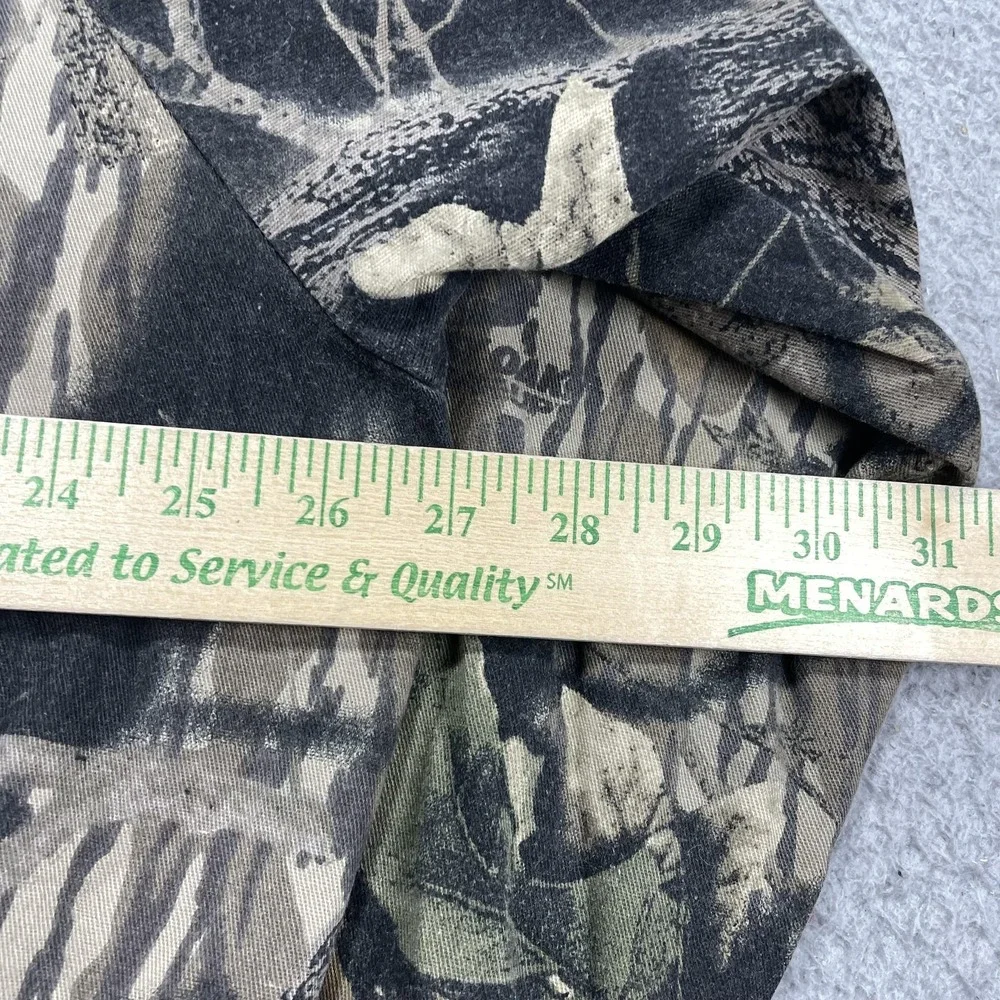Vintage Mossy Oak Jacket Mens 2XL Brown Camo Hooded Snap Bomber Hunting Outdoor